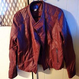 Red leather jacket